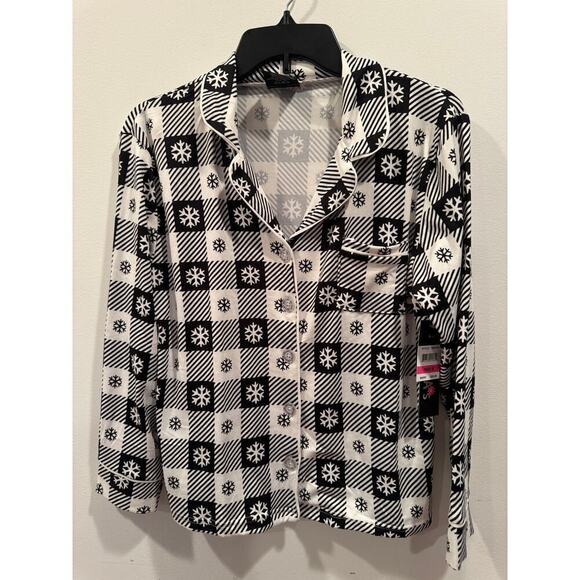 Delia's Snow Flake Black/White Pajama Set - Size Girls Junior Medium - Picture 3 of 11